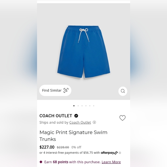 NWT Coach Magic Print Signature Swim Trunks - Picture 4 of 4
